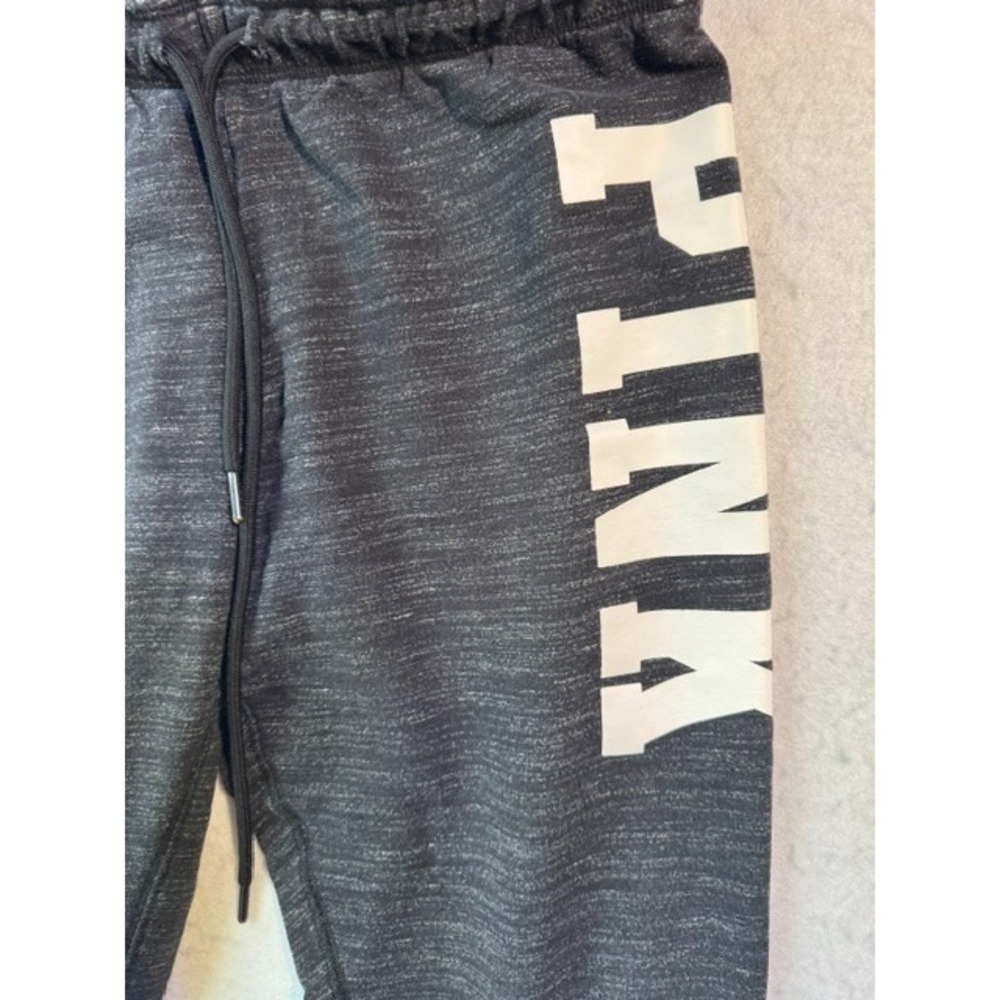 Victorias Secret Pink LOUNGE Campus Skinny Jogger Sweat Pants LRG Grey Striped - Picture 3 of 8